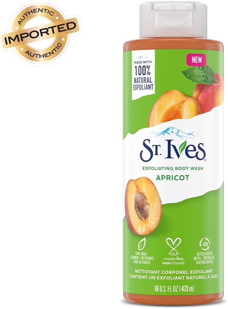 Amazon.com : St. Ives Exfoliating Apricot Body Wash/Shower gel For Women|  100% Natural Extracts | Cruelty Free | Paraben Free |473ml, White : Beauty  & Personal Care