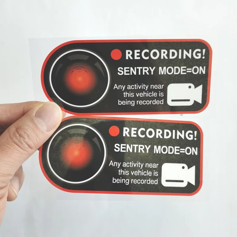 for Tesla Model 3 Y Warning Sticker Model S X Invader Sentinel Sentry Mode Static Car Stickers Electrostatic Accessories 2023. 