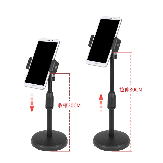 Stands For Smartphone Round Base L7 Retractable Multifactional Heavy Duty Mobile Holder Stand For Live Streaming Video Blogs Or Online Classes - Phone Stand. 