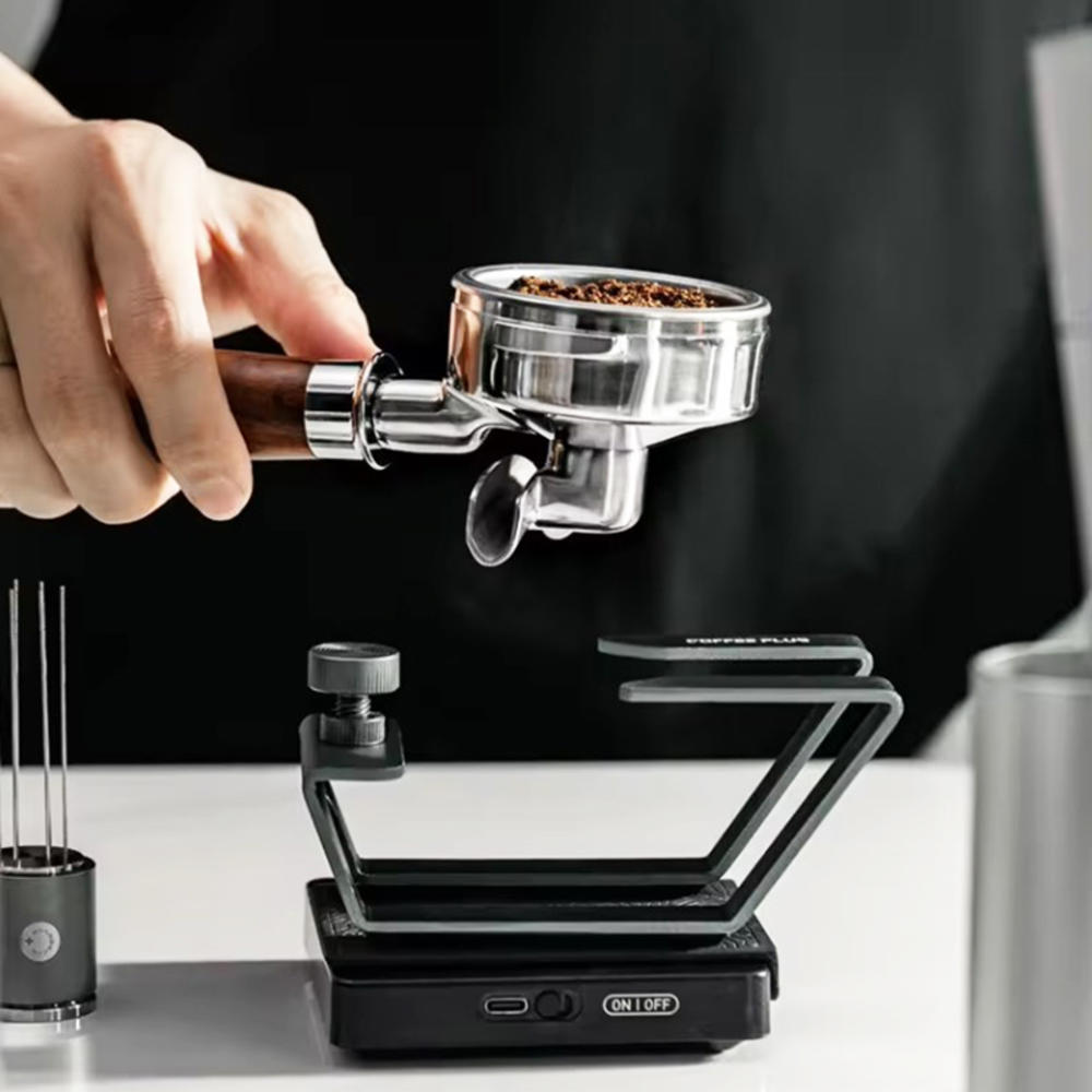 Black/ Coffee Electronic Scale Weighing Stand Light Weight Iron Espresso Machine Handle Holder Weighing Stand for Coffee. 