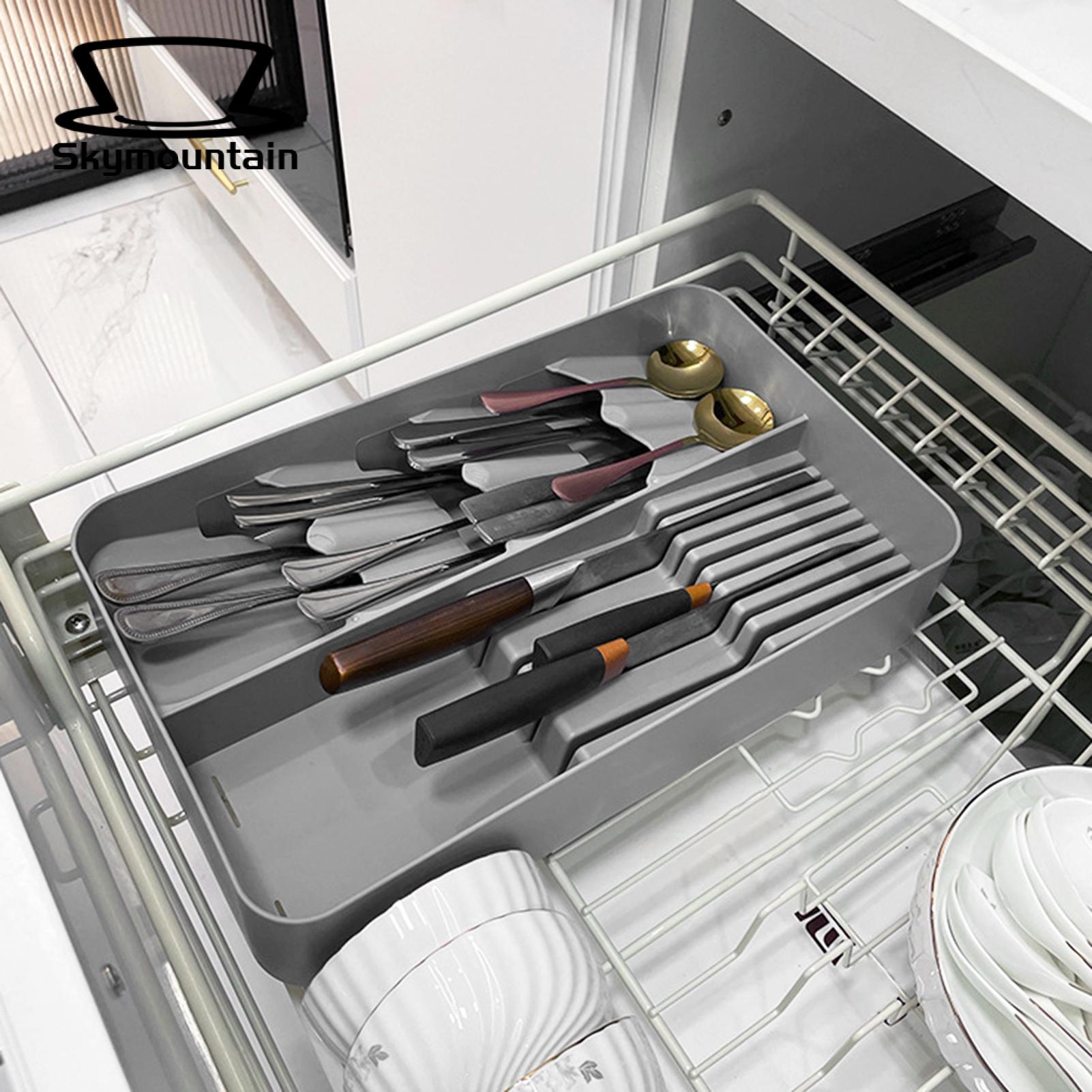 Skymountain Kitchenware Divider Box Dual Layer Drawer Style Chopstick Fork Spoon Cutlery Divider Box. 