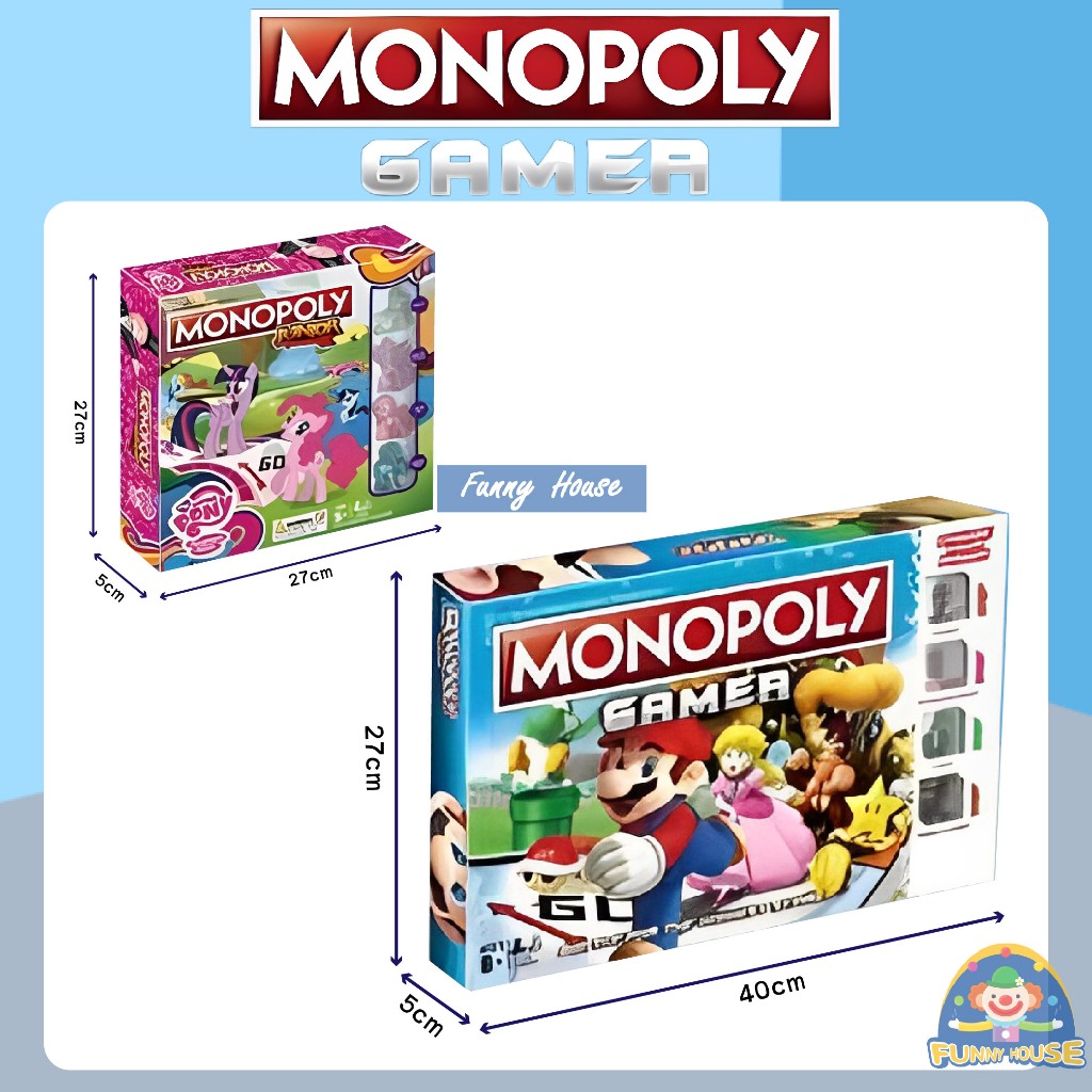 Billionaire Game MONOPOLY Games Include Mario Pony Horse Board. 