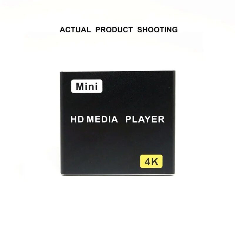 Mini 4K Blu-ray HD Media Player Support Horizontal and Vertical Screen TV Projector U Disk SD Card PPT Car Home AD Video Player. 