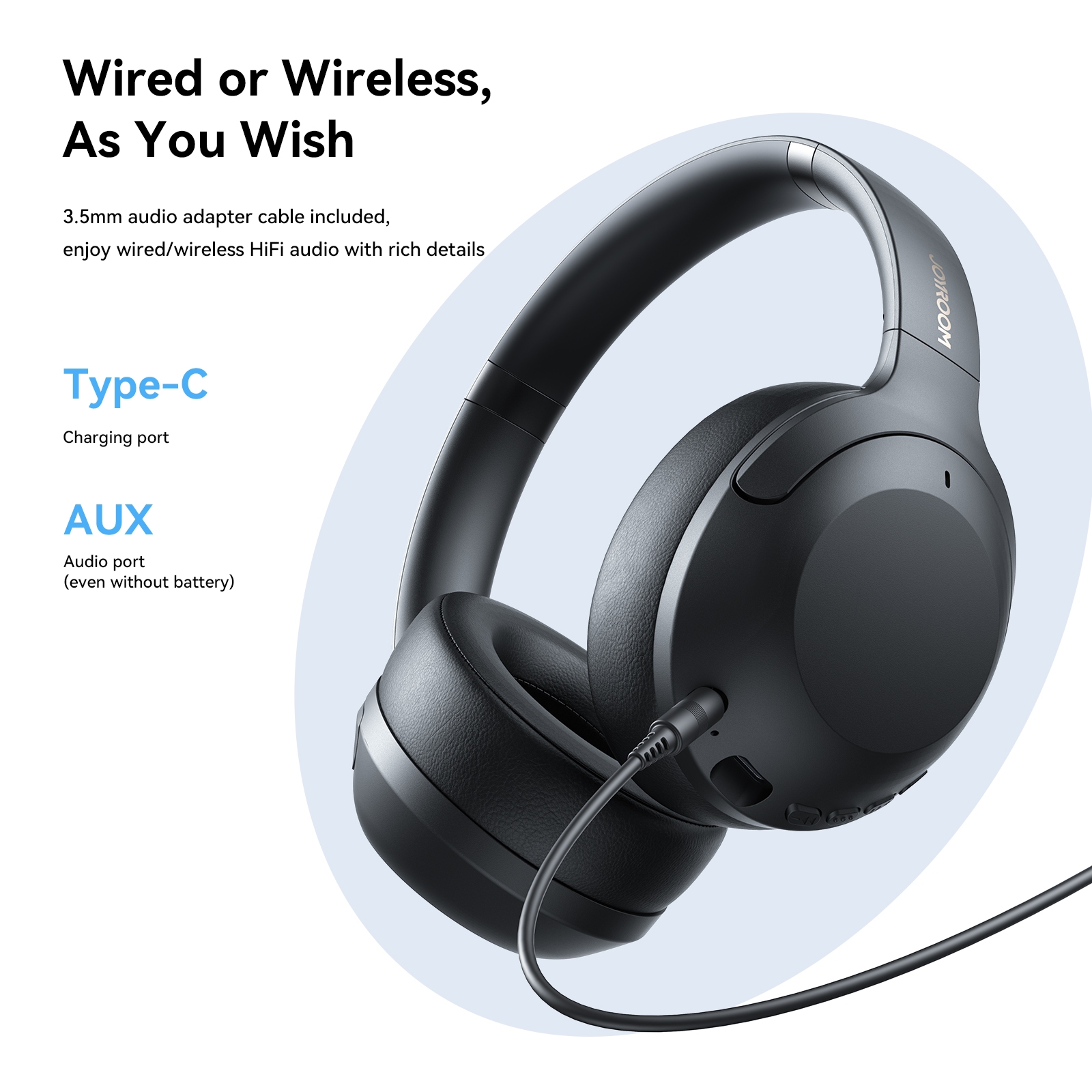 (COD Available） JOYROOM JR-JH2 ANC Bluetooth Wireless Headphones. 