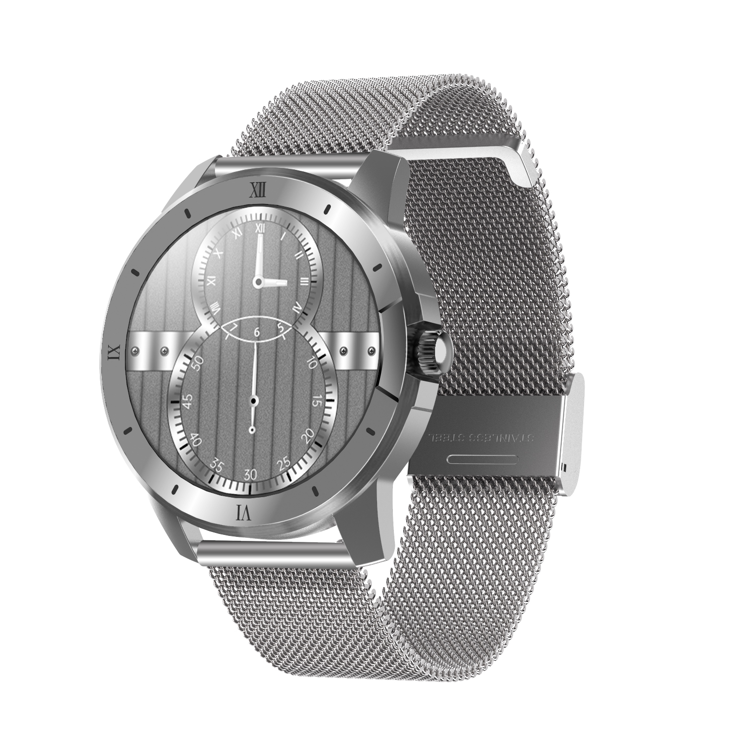 MX12 1.3 inch IPS Color Screen IP68 Waterproof Watch, Support Bluetooth Call / Sleep Monitoring / Heart Rate Monitoring, Style:Steel Strap