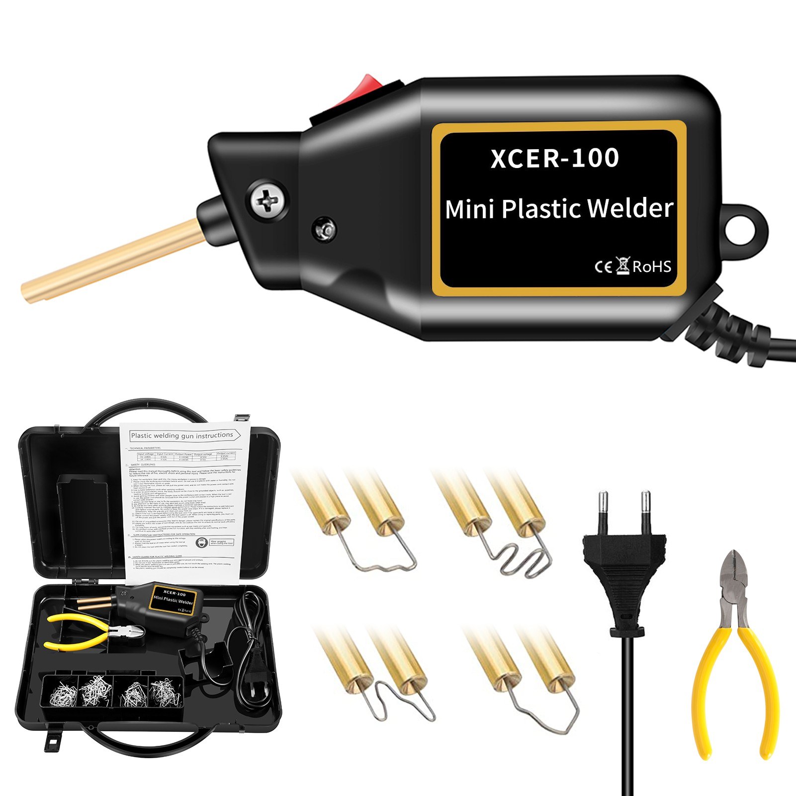 100W Portable Mini Hot Stapler Plastic Welding Machine Car Bumper Repair Kit Plastic Welder Pro Kit