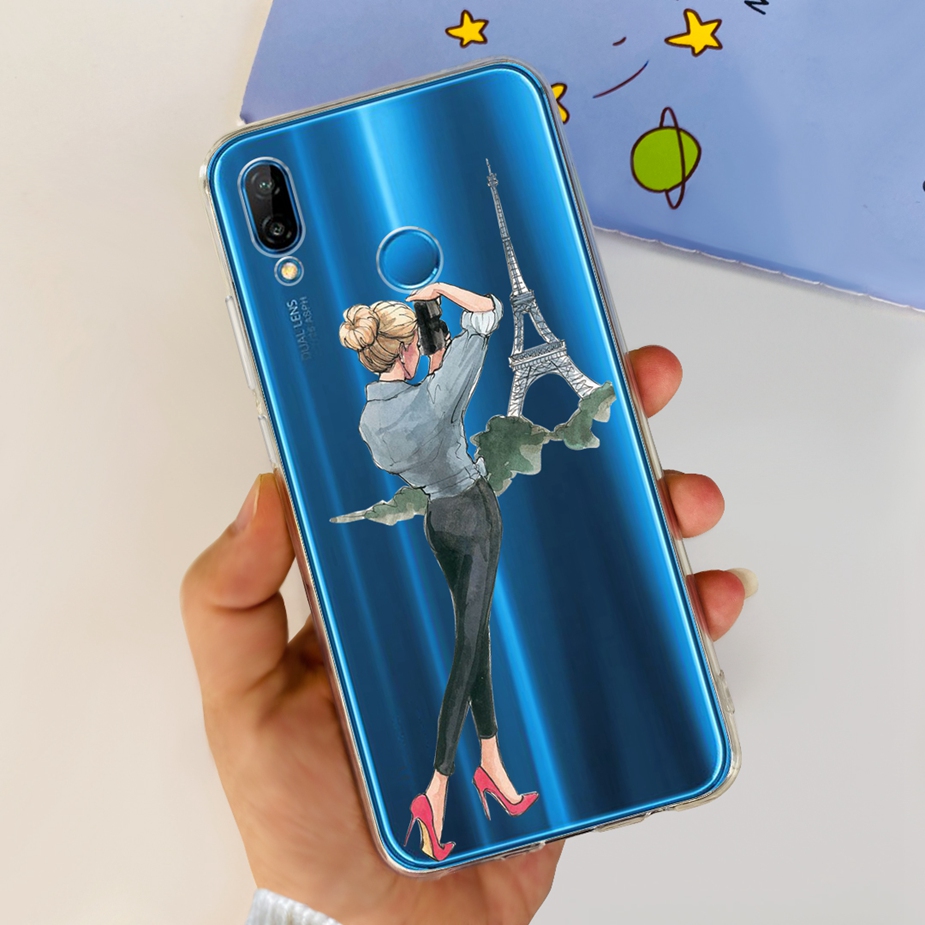 For Huawei P20 Lite Case ANE-LX1 ANE-LX2 Luxury Painted Cover Clear Silicone Soft TPU Phone Case For Huawei Nova 3E Nova3E Shell. 