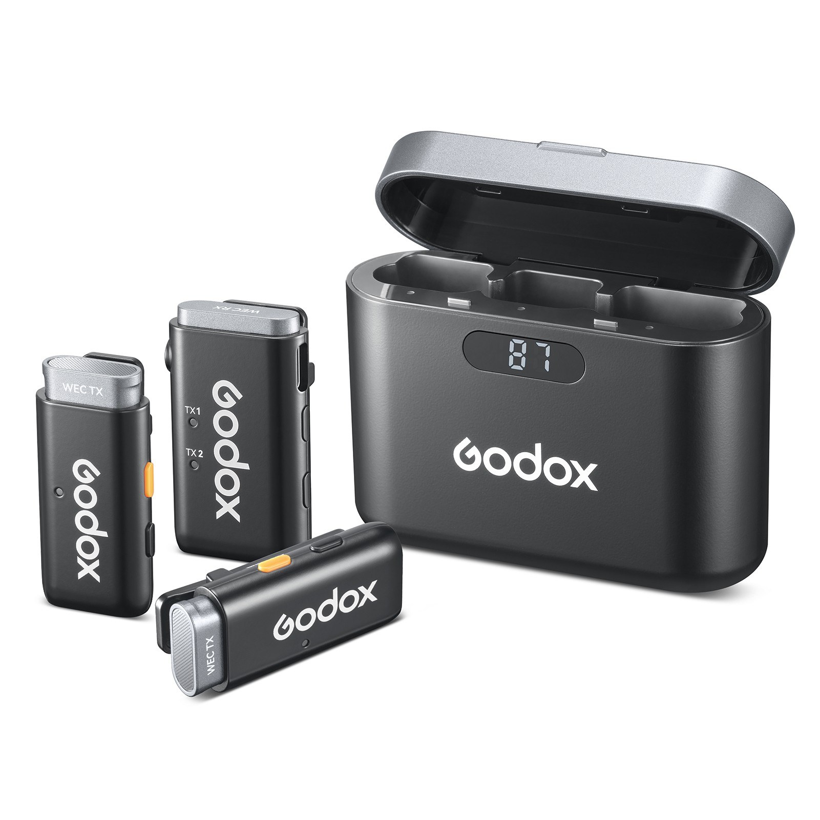 Godox WEC Kit2 One-Trigger-Two 2.4G Wireless Microphone System Clip-on Microphones