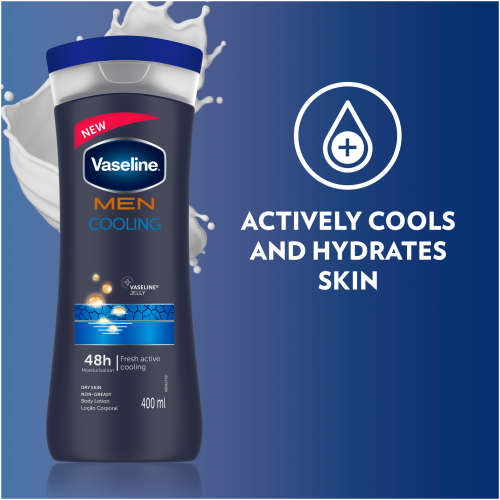 Vaseline MEN Moisturizing Body Lotion For Dry Skin Cooling 400ml - Clicks