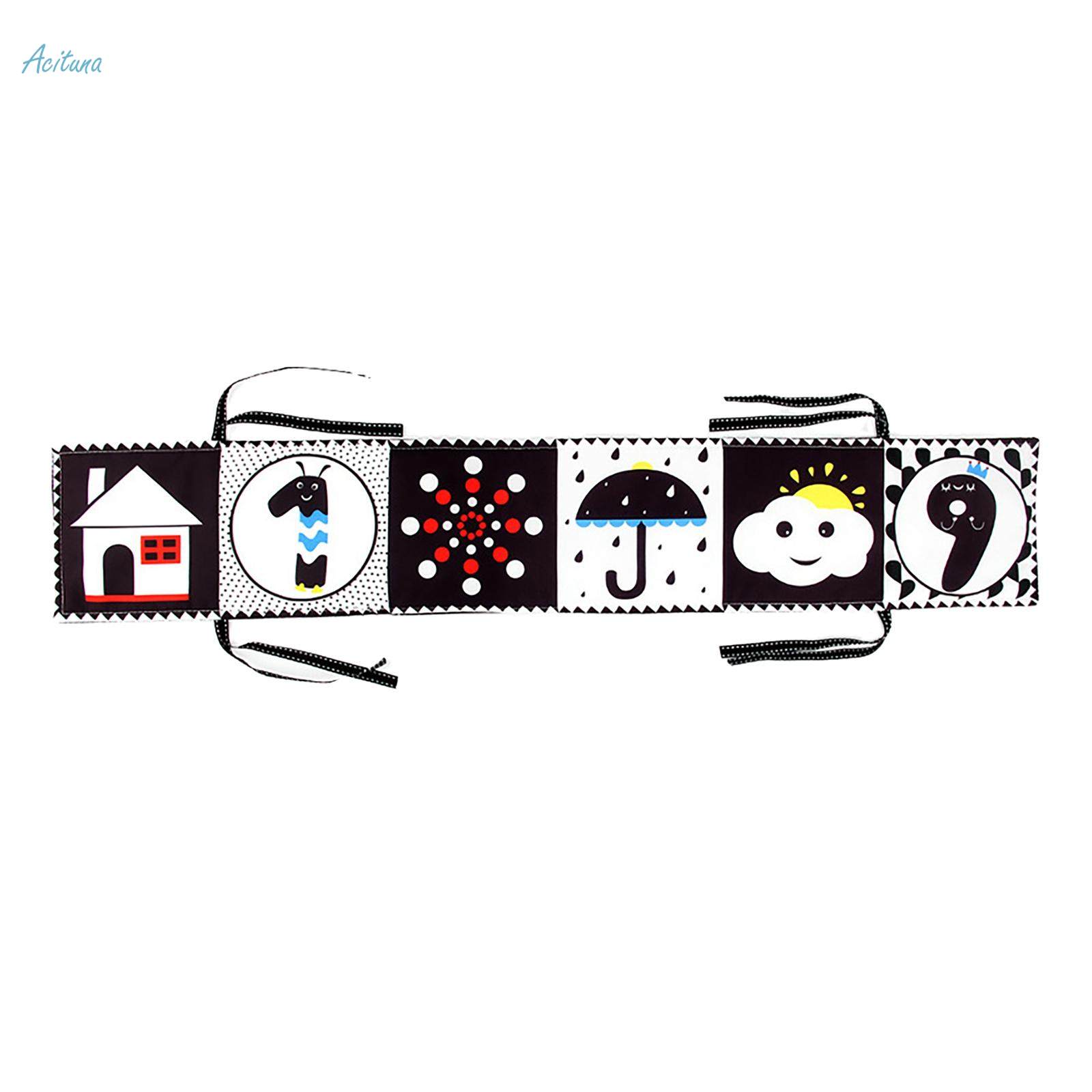 Black and White High Contrast for Baby, Infant Cloth Book Crib Toys, Early Educational Cloth Book for Newborns & Toddlers. 