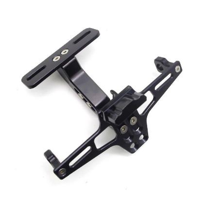 CNC Frame Motorcycle License Number Plate Holder Bracket With Led Adjustable Multicolor. 