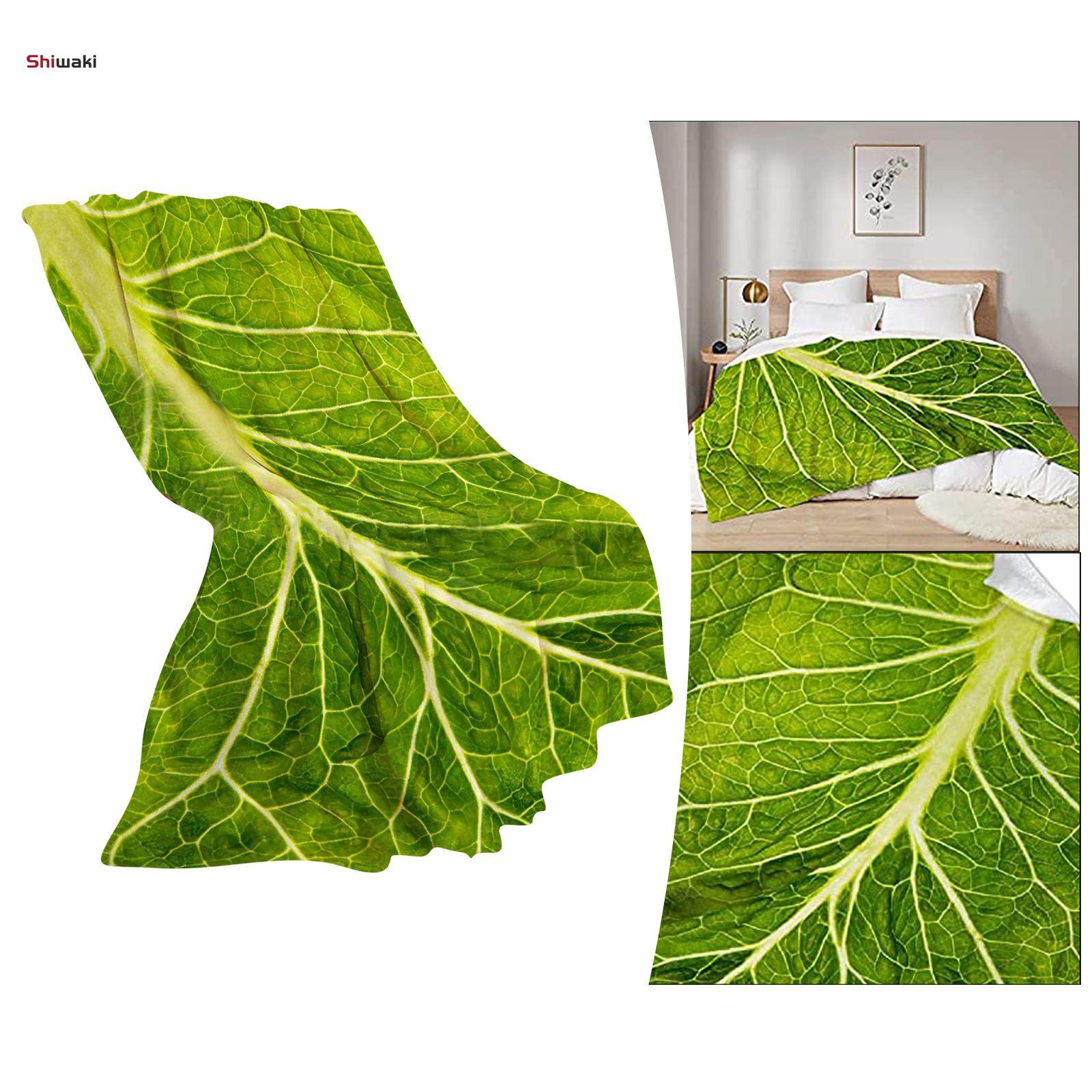 Lettuce Leaf Flannel Fleece Blanket Microfiber Lightweight Throw for Soft 100x150cm. 