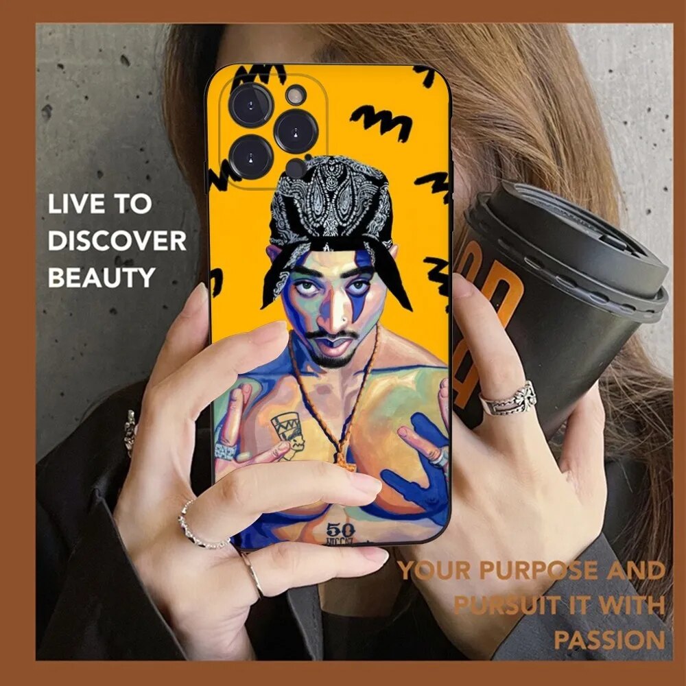 2pac Tupac Amaru Shakur Makaveli Phone Case For iPhone 14 11 12 13 Mini Pro XS Max Cover 6 7 8 Plus X XR SE 2020 Funda Shell. 