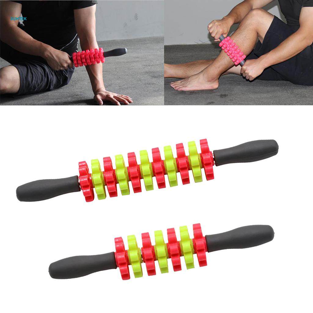 Muscle Roller Leg Massager - Best Massage Roller Stick - Deep Tissue, Trigger Points, Cramps, Quads, Calf & Hamstring Tightness, Myofascial Release - 35cm. 