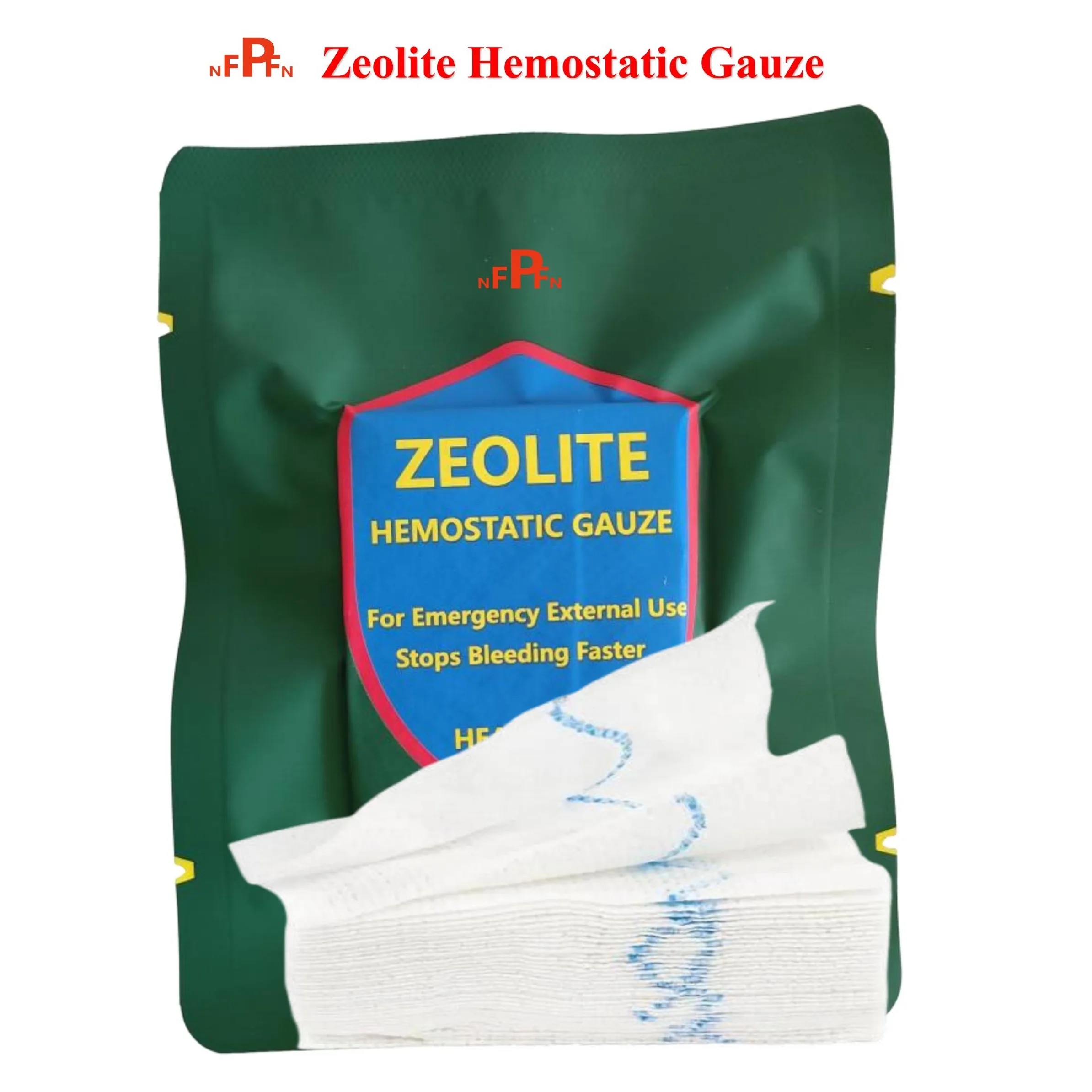 TCCC Tactical Zeolite Hemostatic Gauze Emergency Outdoor Binding Fixed Bandage First Aid Kit Medical Wound Dressing. 