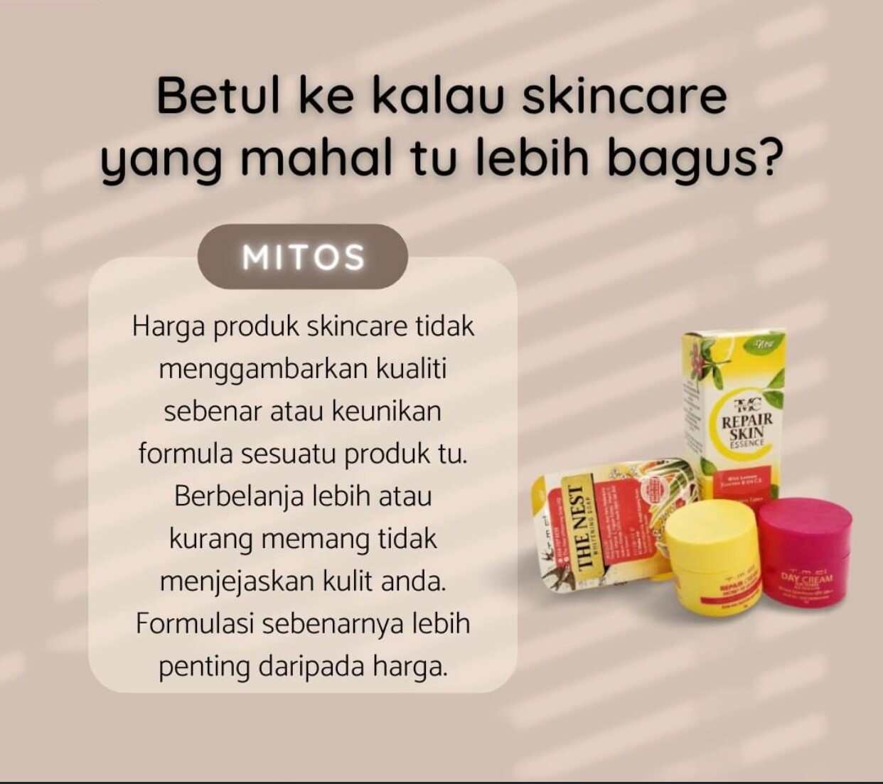 TMC DAY CREAM 5GRM / TMC REPAIR CREAM 5GRM / TMC THE NEST WHITENING SOAP