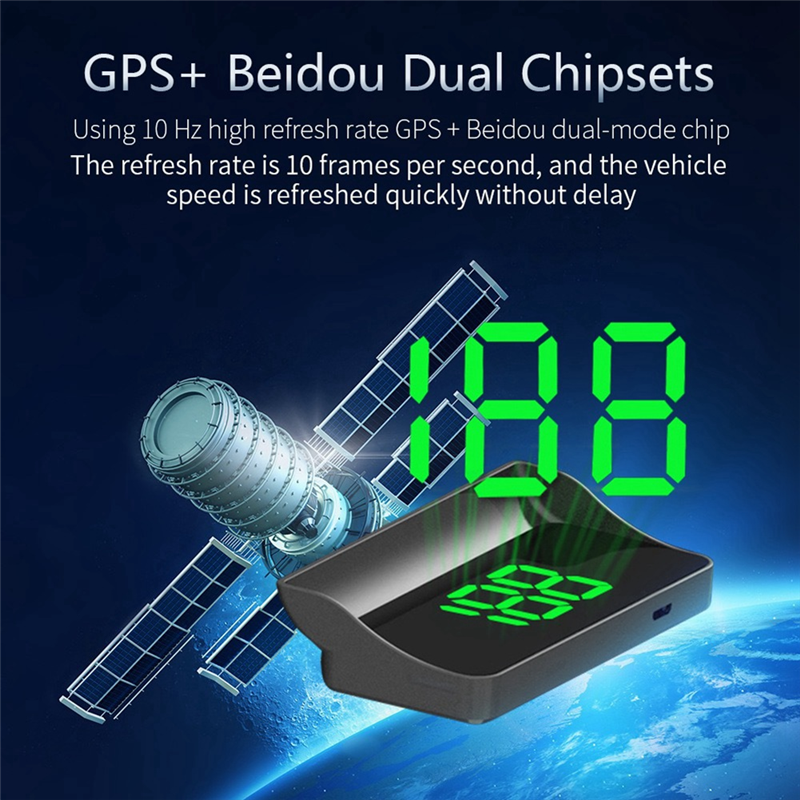 V9 Car -Up Display HUD Speedometer Display Windshield Projector /MPH Automotive General Electronic Replacement Accessories B. 