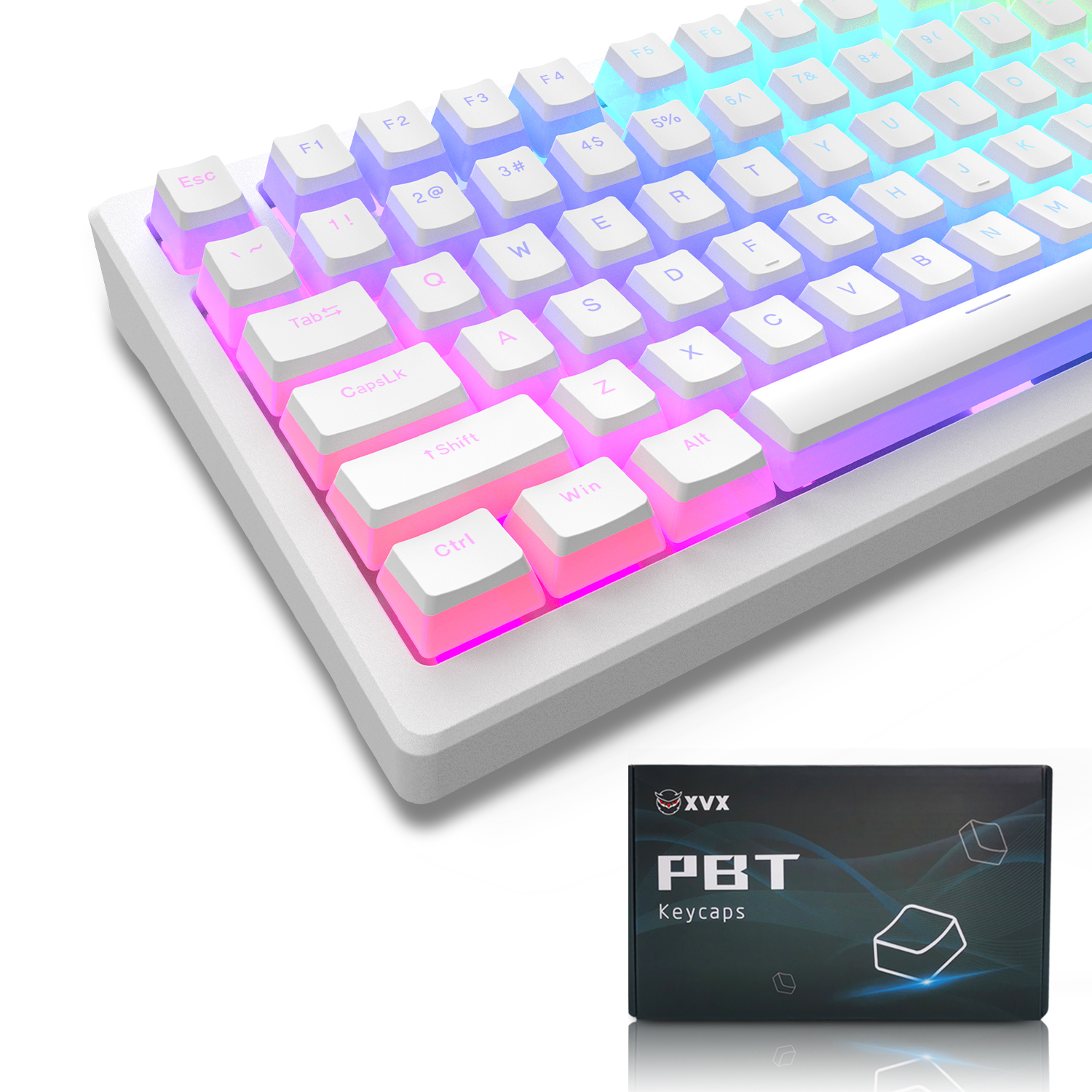 XVX Transparent Keycap White/Black Pudding Keycaps for Mechanical Keyboard PBT OEM Key Caps DIY Keycaps Switch Gaming 165-key
