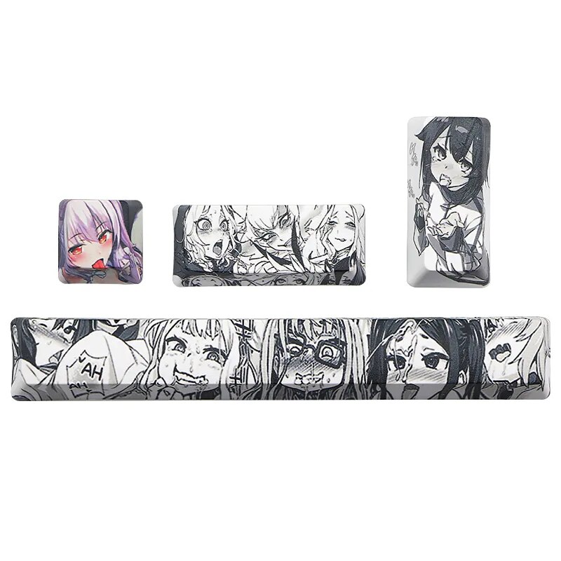 PBT Five sides Dye-subbed Ahegao keycap Space bar 6.25U Entre keys OEM profile Keycap for diy mechanical keyboard Japanese Anime
