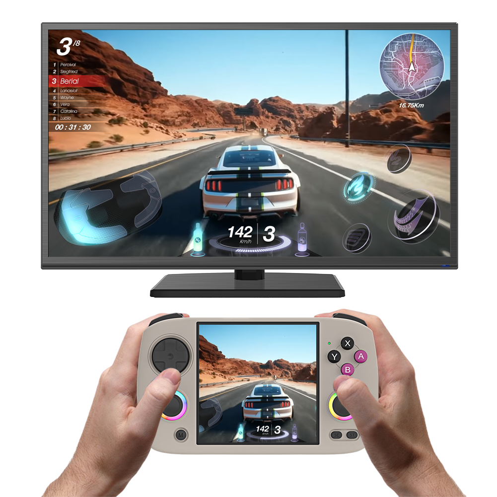 RG CubeXX Handheld Game Console WIFI BT HD-Connection 3.95inch IPS Video -Option -Grey-32G No Game-Option -Grey-32G No Game. 