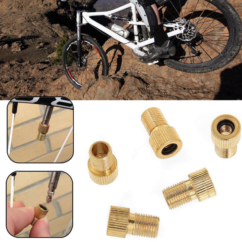 5PCS Valve Adapter Pump Convert Presta To Schrader Copper Valve Adaptor Wheels Gas Nozzle Tube Tool Bike Bicycle Accessories. 
