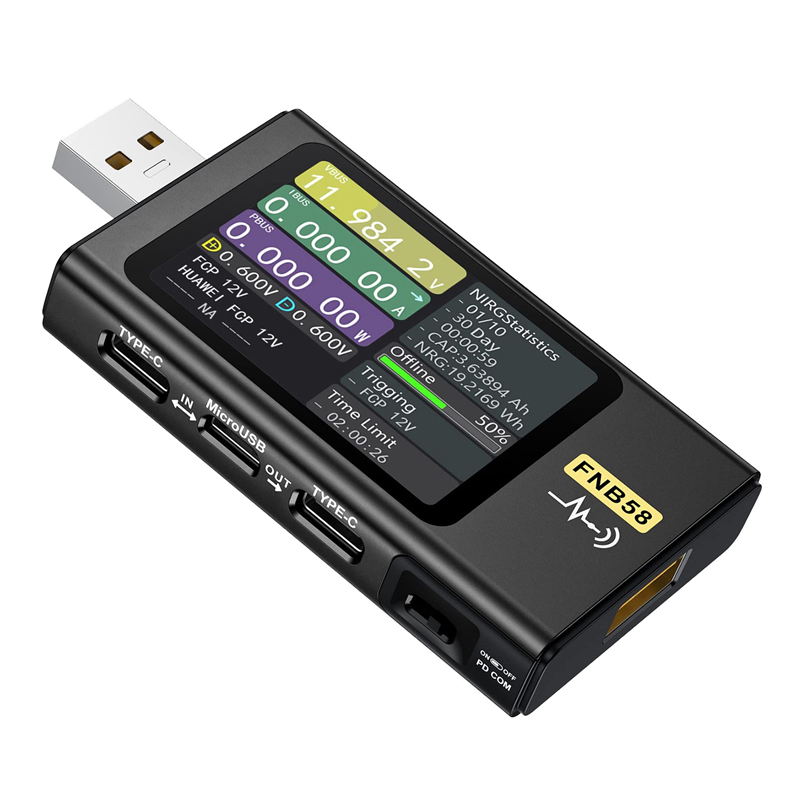 FNB58 USB Tester Fast Charge Detection Trigger Capacity Measurement Ripple