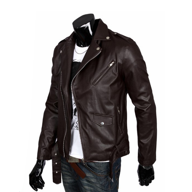 The Walking Dead Negan Cosplay Jacket Punk Men PU Leather Jacket Motorcycle Fashion Slim Fit Leather Coat. 