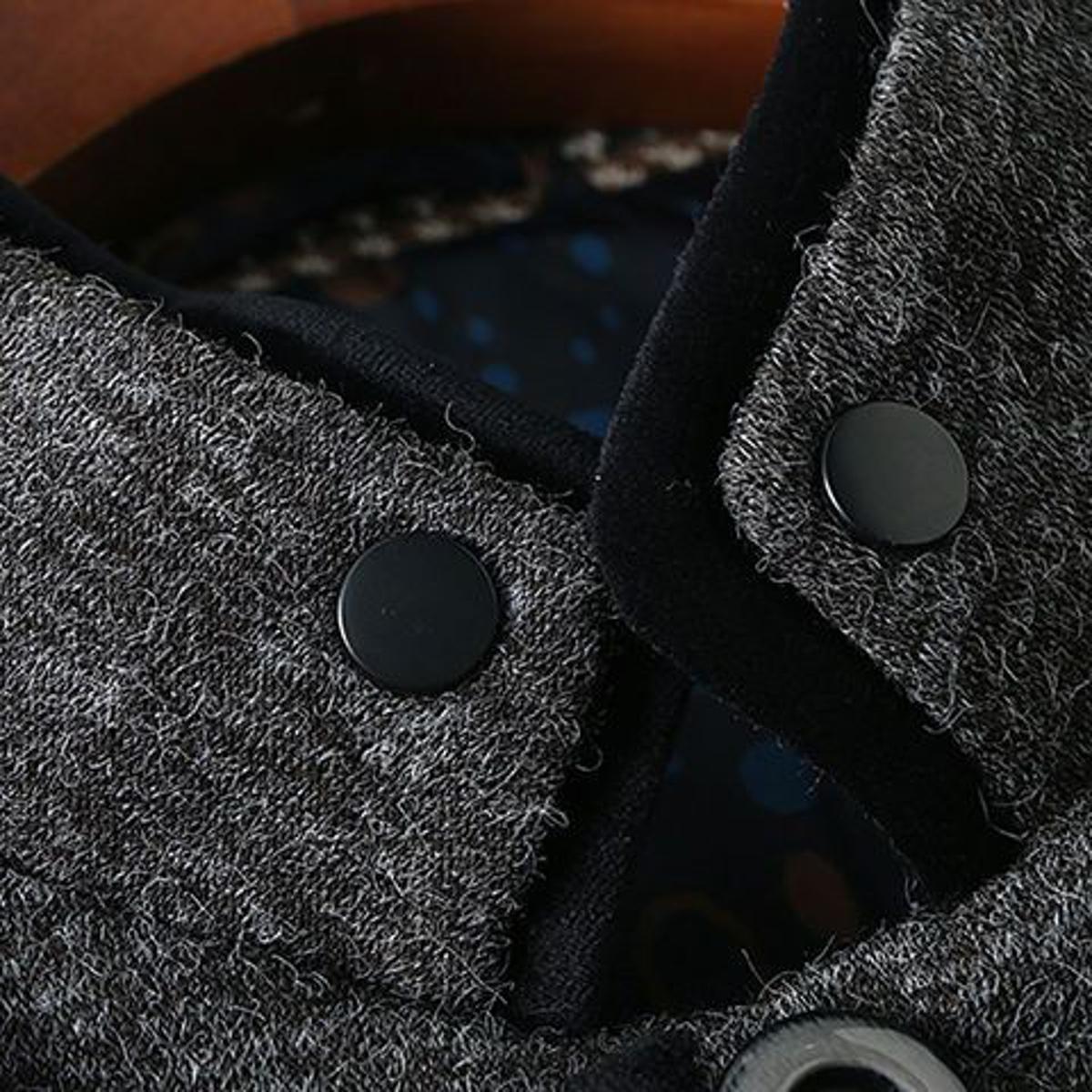 Yi Net Preferred Quality Men's Clothing Men's Business Casual Woolen Stitching Button Stand Collar Suit Jacket