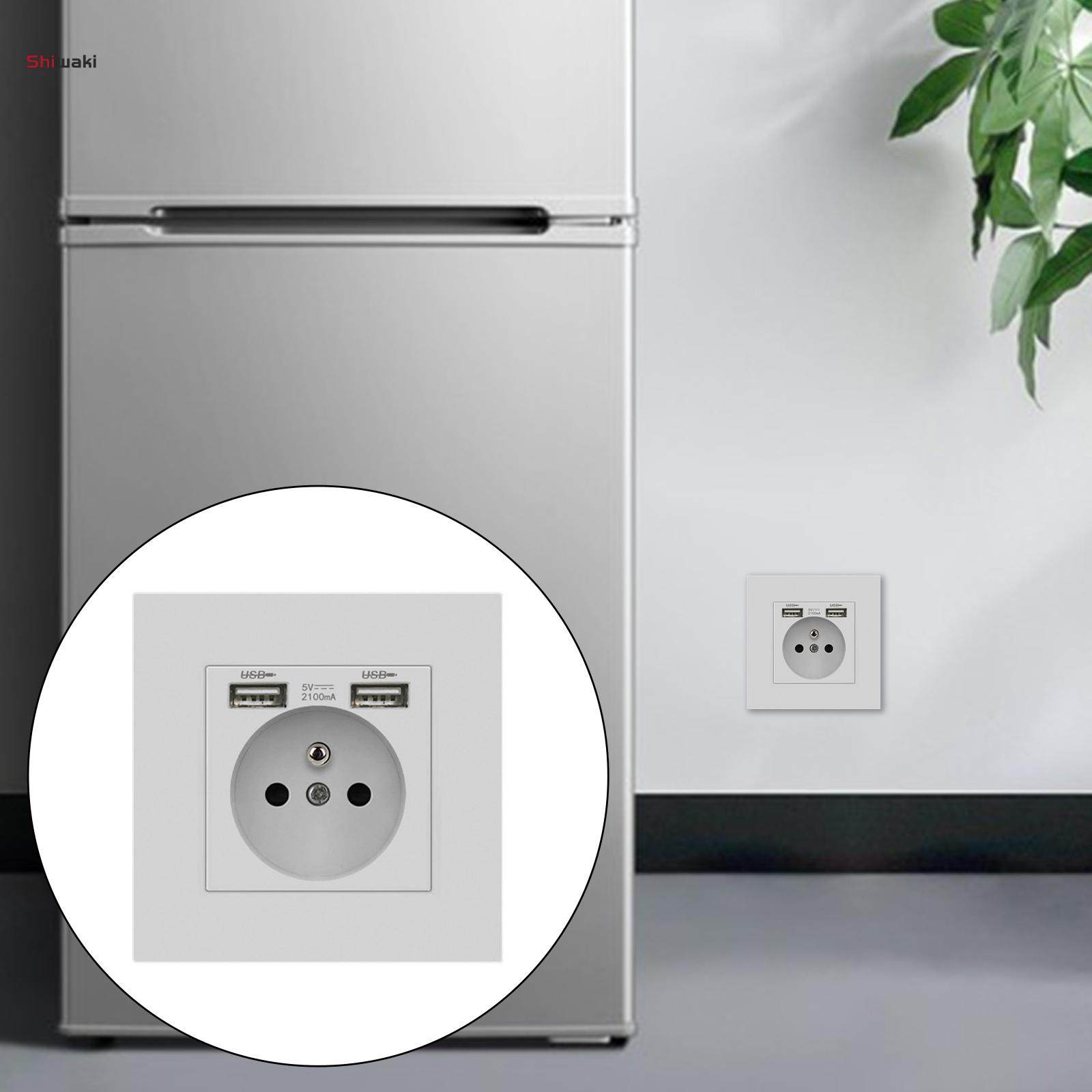 EU Power Socket With USB Home Wall Dual Plug 5A. 
