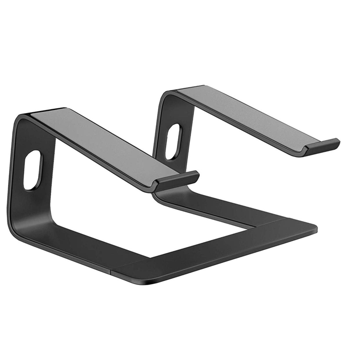 Aluminum Laptop Stand for Desk Compatible for Mac Macbook Pro Portable Holder Ergonomic Elevator Metal Riser for 10 To 15.6 Inch Computer Black