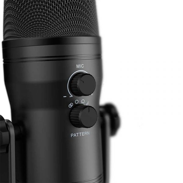 FIFINE K690 USB Microphone (Blue Yeti Killer) With 4 Polar Patterns, Gain Dials, Live Monitoring & A Mute Button. 