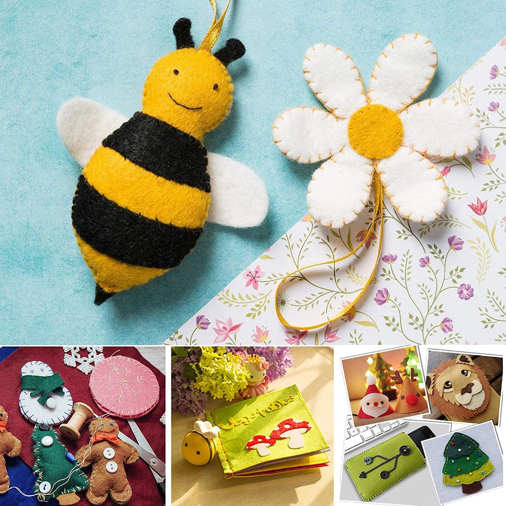 40Pcs Felt Fabric Squares DIY Craftwork Felt Crafts Assorted Colors Textile Fuzzy Fabrics for Scrapbooks Sewing. 