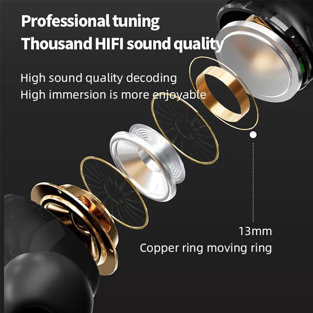 A9 pro Touch Screen ANC Wireless Headset TWS Noise Cancelling Earbud Bluetooth Headphone 5.3 Support APP Long Battery life. 