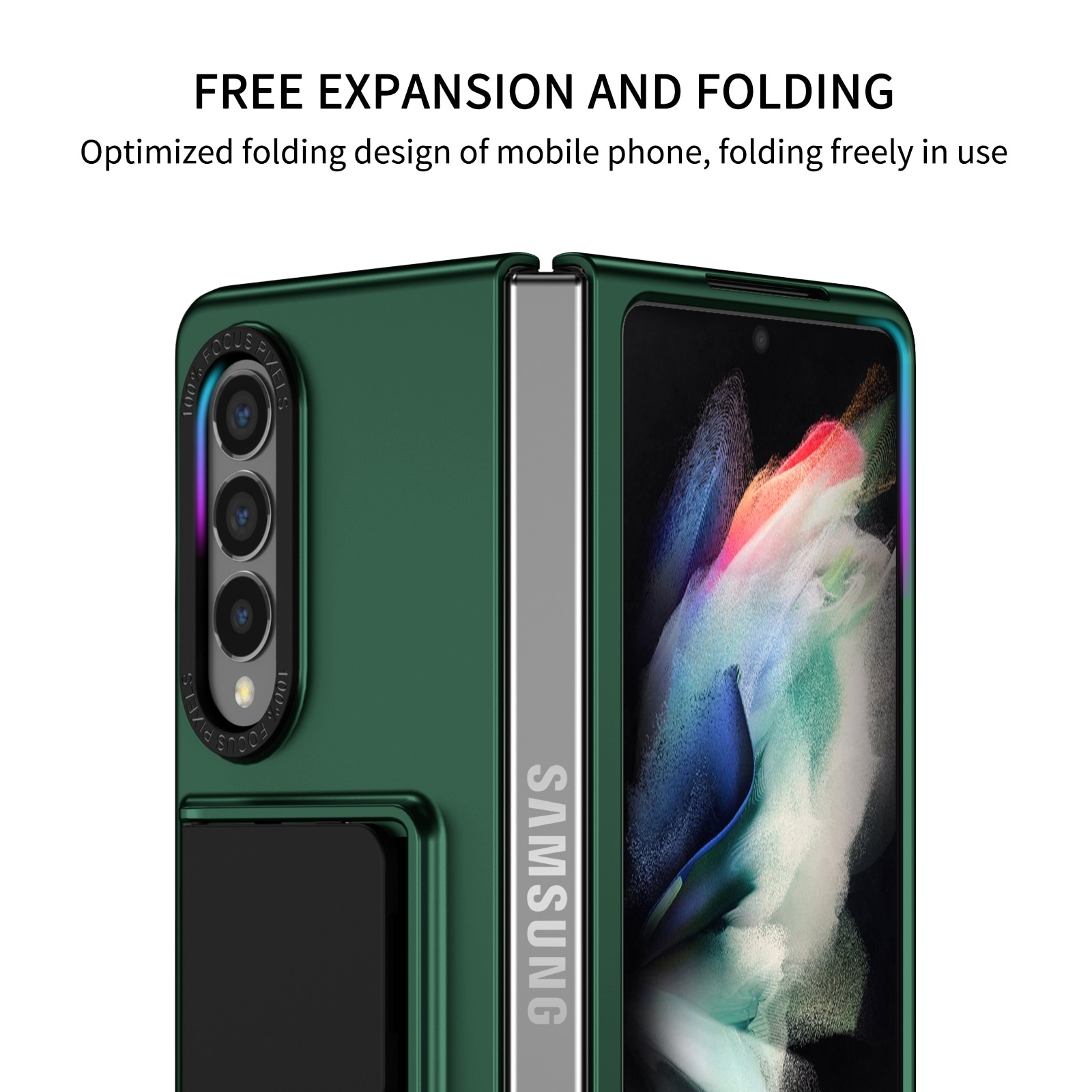 【2023NEW】Anti-Sweat Folding Stand Phone Case for Samsung Galaxy Z Fold 4 Fold4 Fold3 Fold 3 5G Zfold4 Zfold3 Hard PC Shockproof Capa. 