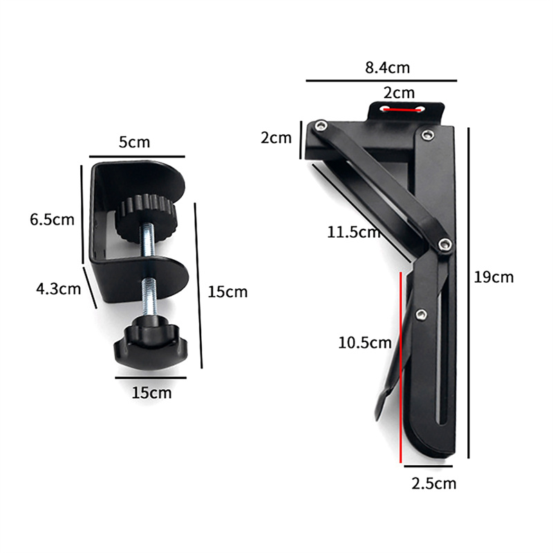 DIY Height Sturdy Under Desk Extension Stand Ergonomic Pull Out Keyboard Tray Clamp Cold Rolled Steel For Laptop Accessories. 