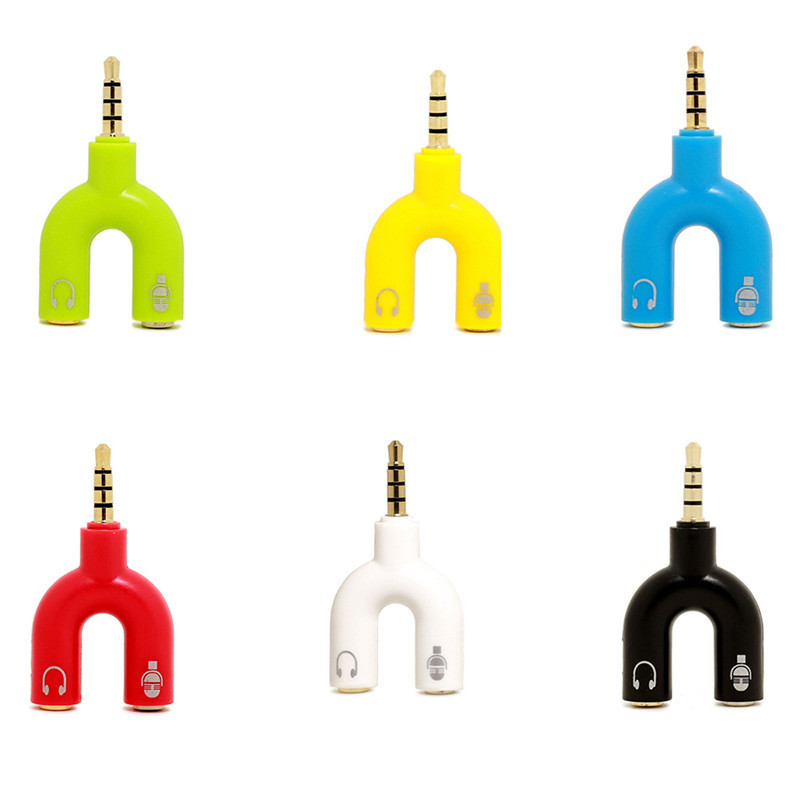 U Type Y Type One Divided into Two 3.5mm Audio adapter cable With microphone Mobile Phone K Song Dedicated Audio Adapter