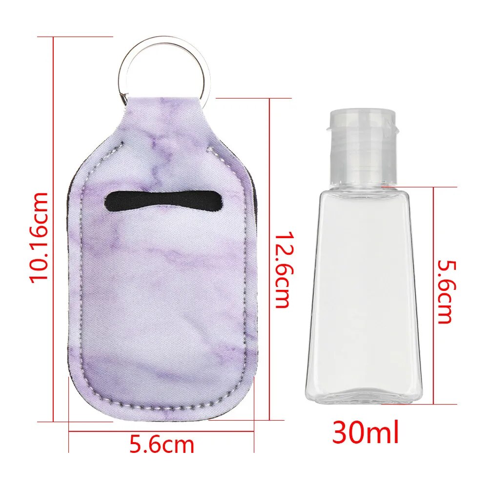 Hand Sanitizer Bottle Keychain Holder 30ml Travel Flip Cap Refillable Bottle Reusable Lid Container Bottles With Keychain. 