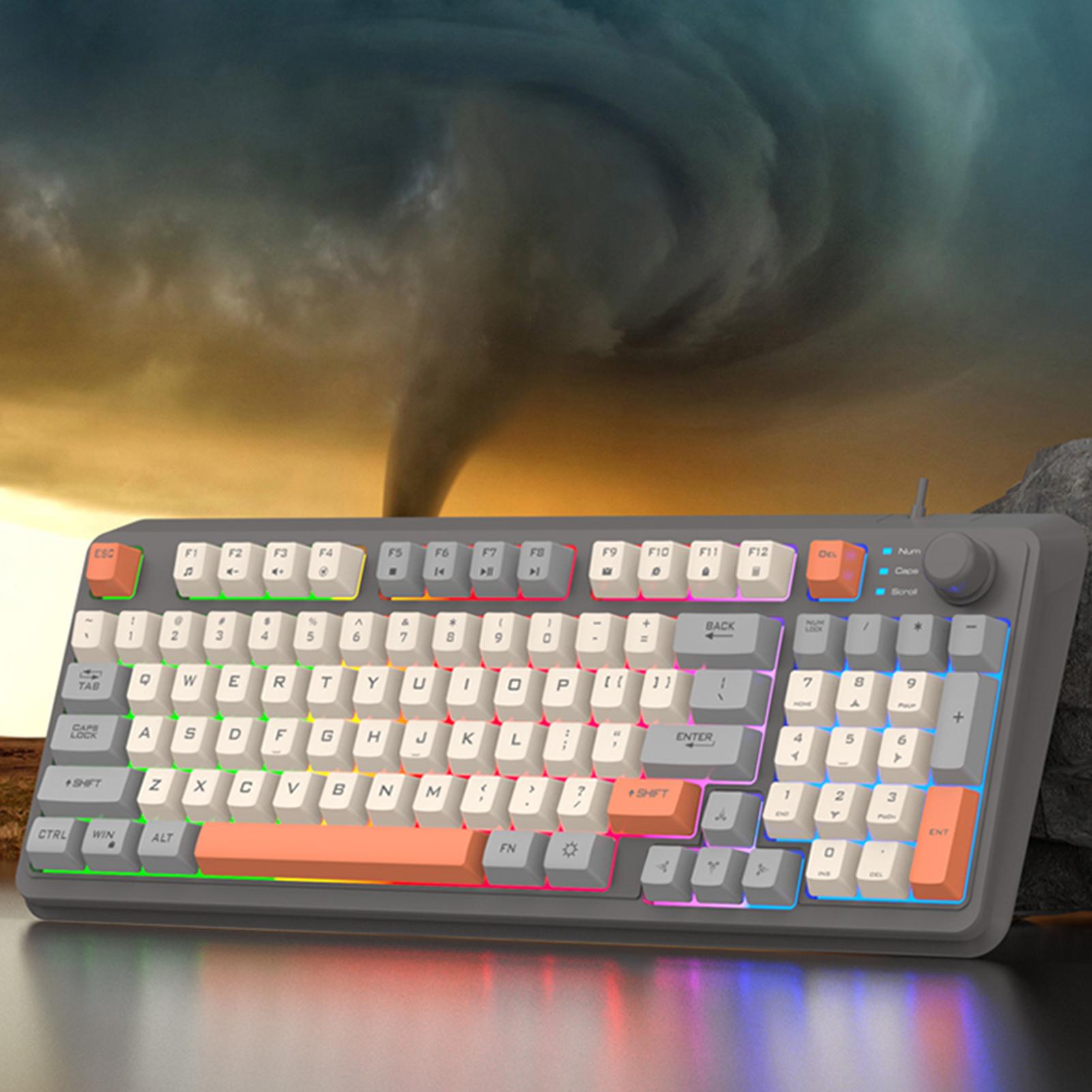 K82 Gaming Keyboard Wired Compact PC Keyboard With Number Pad 94 Keys For Computer Laptop. 