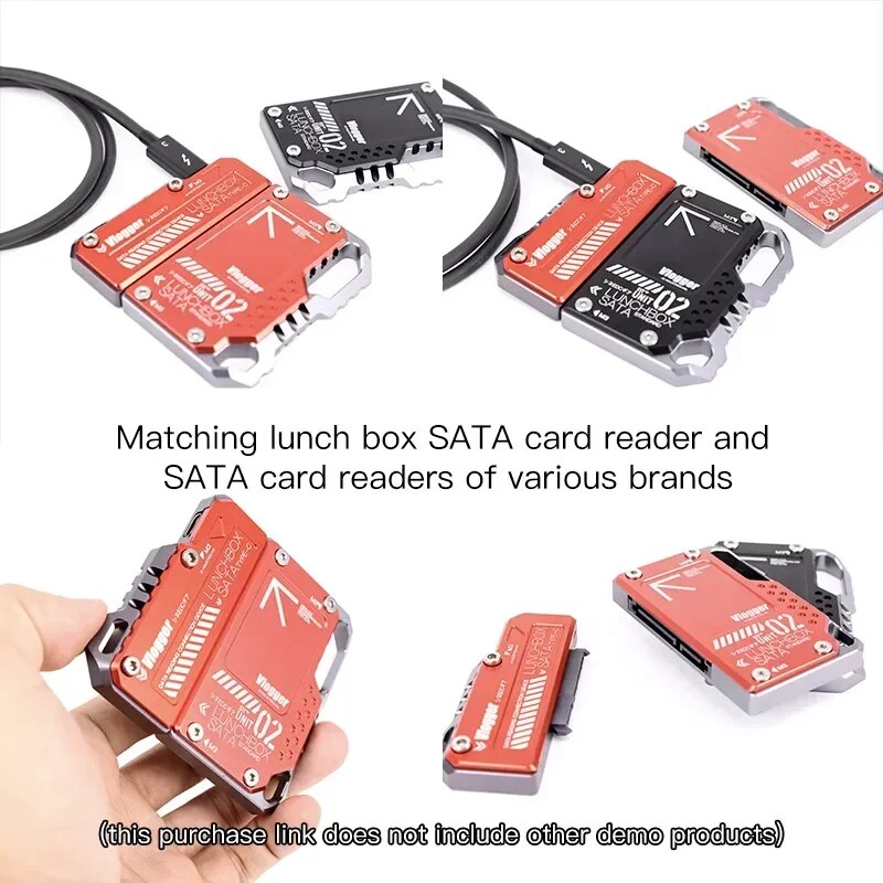 Vlogger Photography Accessories Memory Card Box Aluminum-magnesium Alloy Card Reader for 870 SATA Atomos Ninja V SSD Case. 