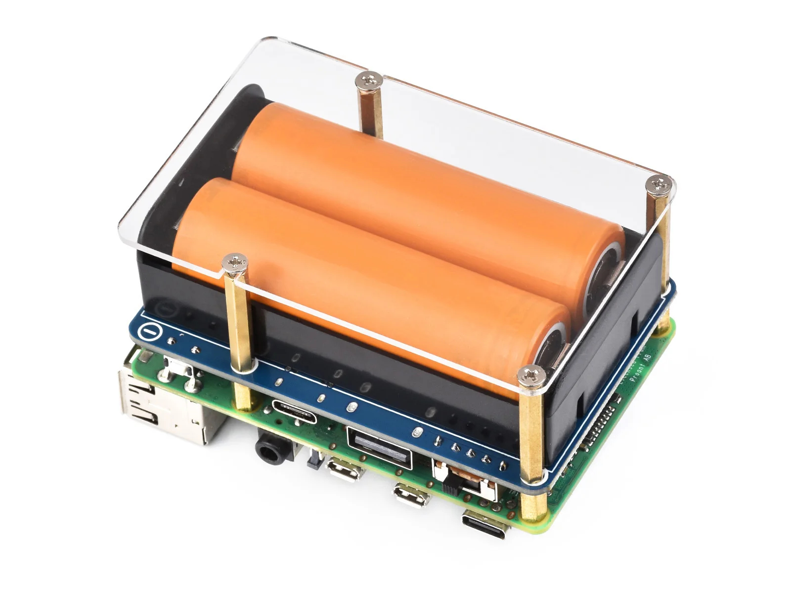 Waveshare UPS HAT (D) for Raspberry Pi, Supports 21700 Li battery (NOT included), 5V Uninterruptible Power Supply, Pogo Pins. 