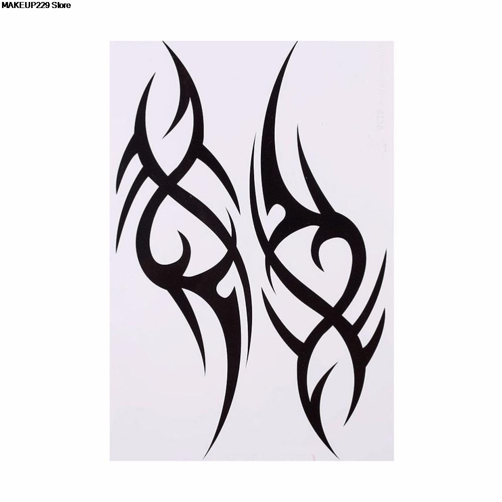 Black Temporary Tattoo Body Art Tattoos 3D Waterproof Temporary Tattoos Sticker Art Men Arm Leg Tatoo Paper. 