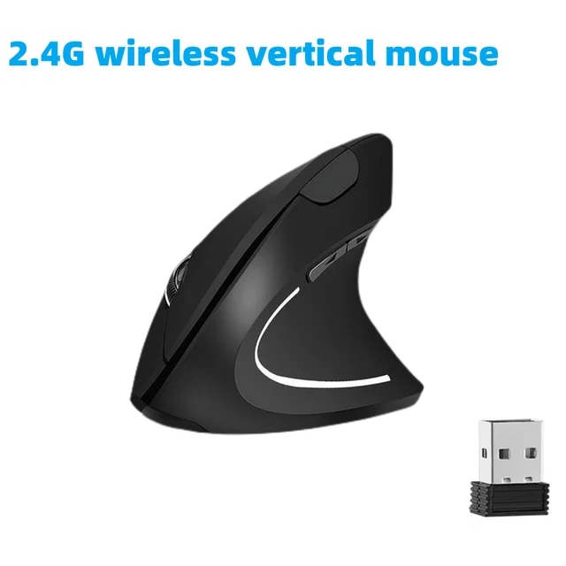 3 DPI 2.4G Wireless Vertical Mouse White /black 6 Buttons Mouse for Windows/Mac/Chromebook/Linux/Notebook/Laptop/Computer. 