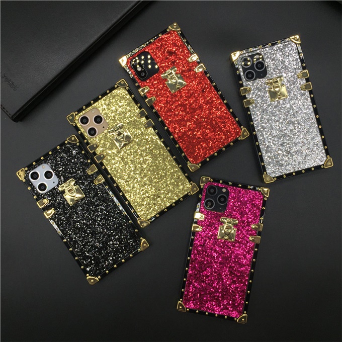 Luxury Bling Square Case for iPhone 14 PRO MAX 11 12 PRO XS X XR Sequins Shinning Phone Cover for iphone 13 PRO MAX 7 8 14 Plus. 