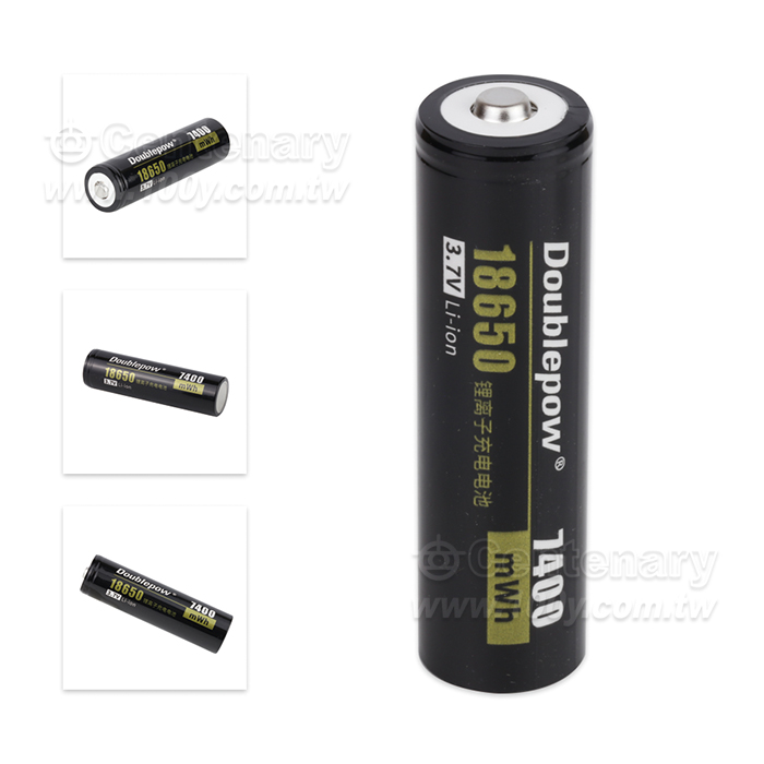 Doublepow 18650 3.7V 7400mWh Lithium ion Rechargeable Li-ion Battery (Point  Top) - 1 Piece. 