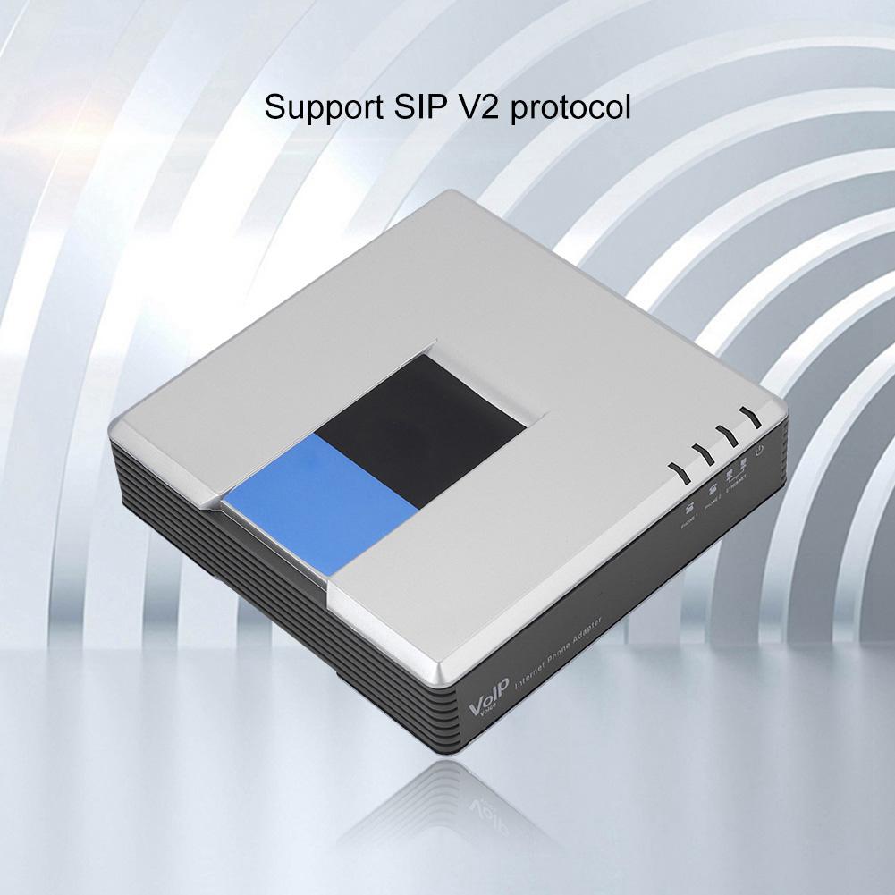 VoIP Gateway Internet Phone 2 Ports Adapter SIP RJ45 Cable For Linksys PAP2T. 