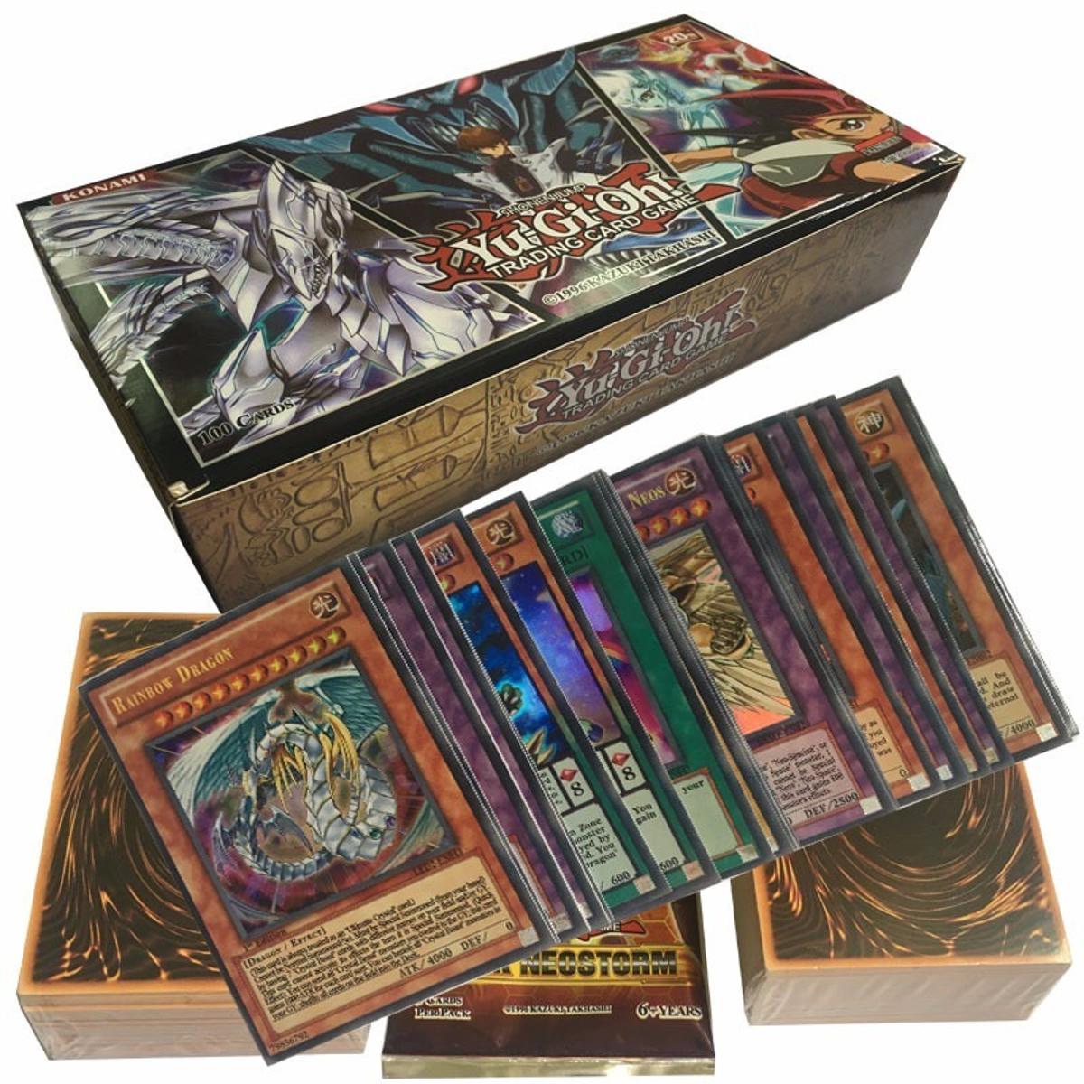 【happy one】100PCS Yu Gi Anime Around English Version Flash Battle Cards All Flash Cards Collection Don't Repeat Gift Toy