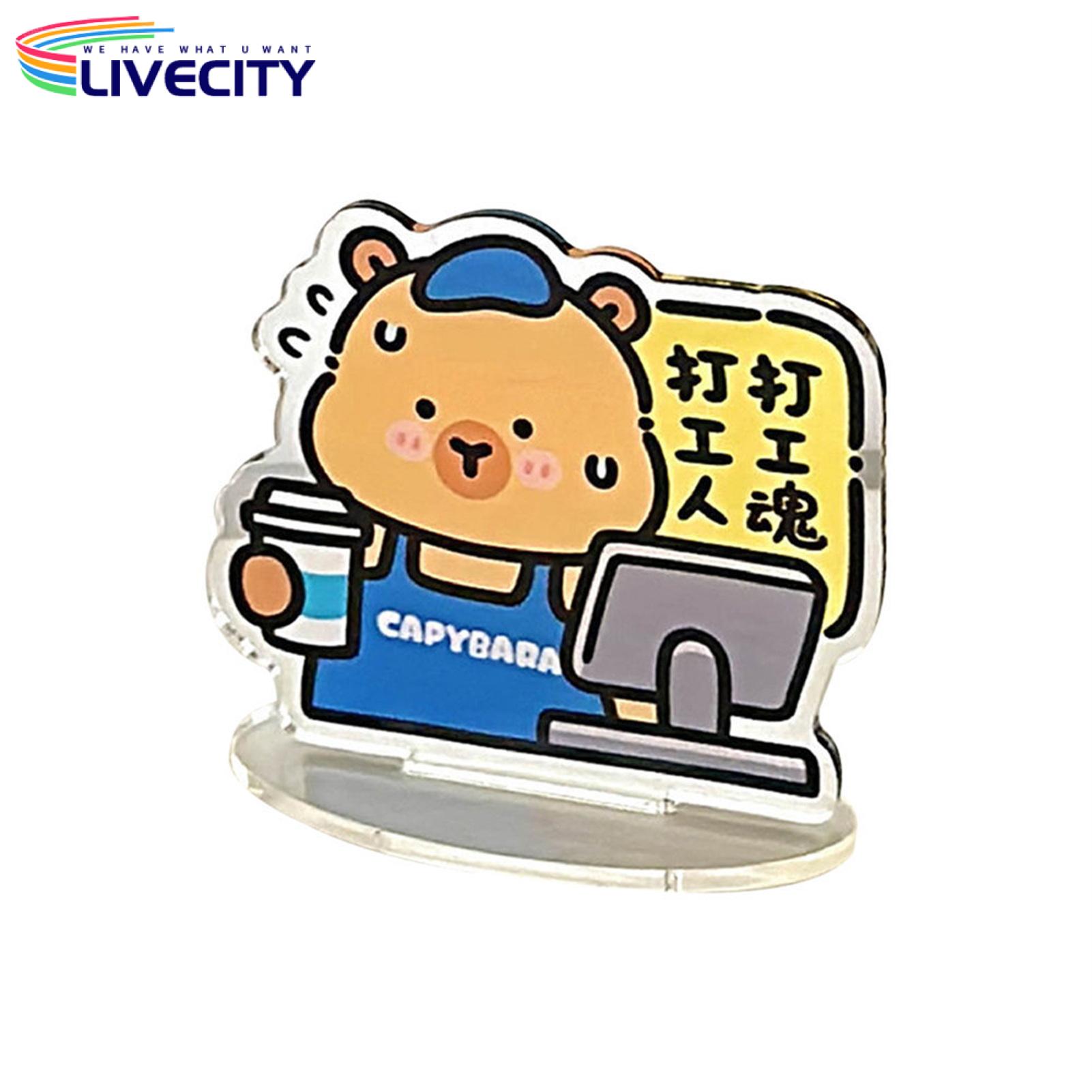 Cartoon Capybara Schedule Stand Cartoon Capybara Daily Weekly Planner Memo Board Desktop Decoration Cute Acrylic Sign for Christmas Birthday Gift Buyers' Favorite Capybara Planner Stand