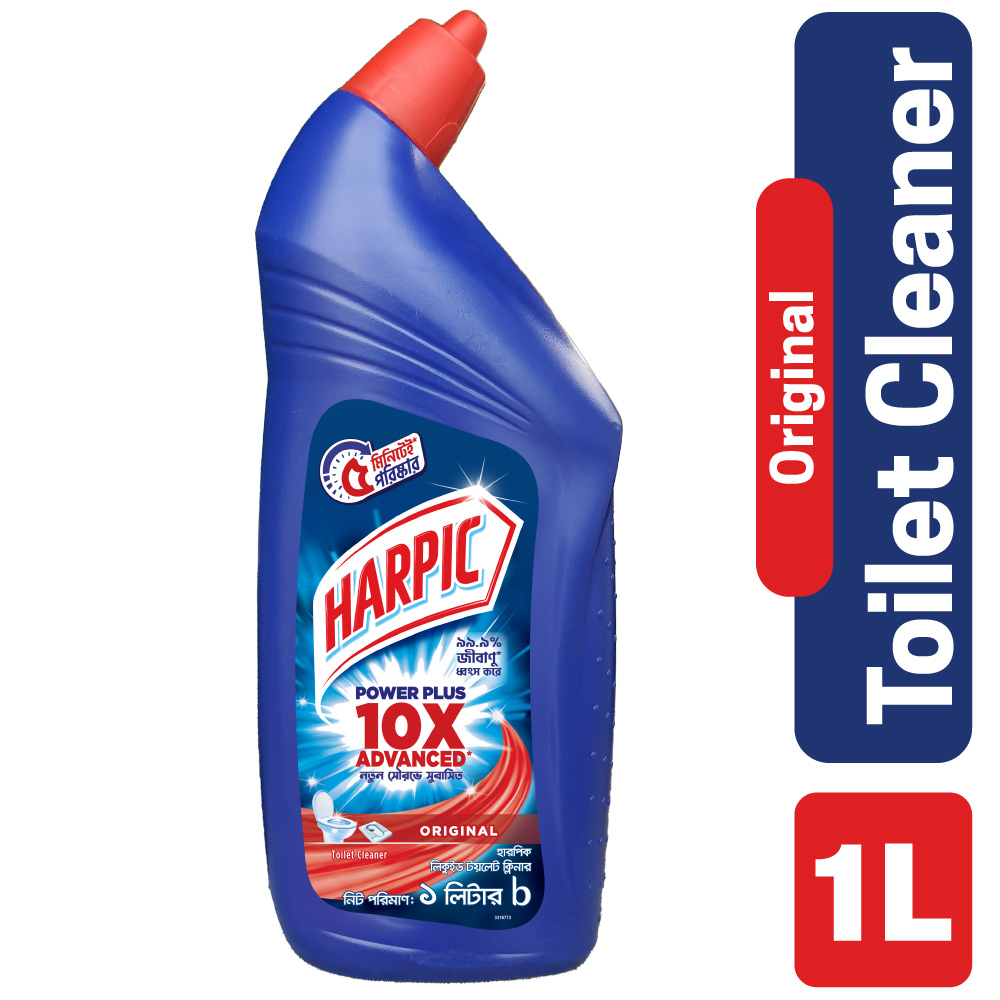 Harpic Toilet Cleaner Liquid 1L Original Power Plus 10x Stronger, new & thicker formula kills 99.9% of germs