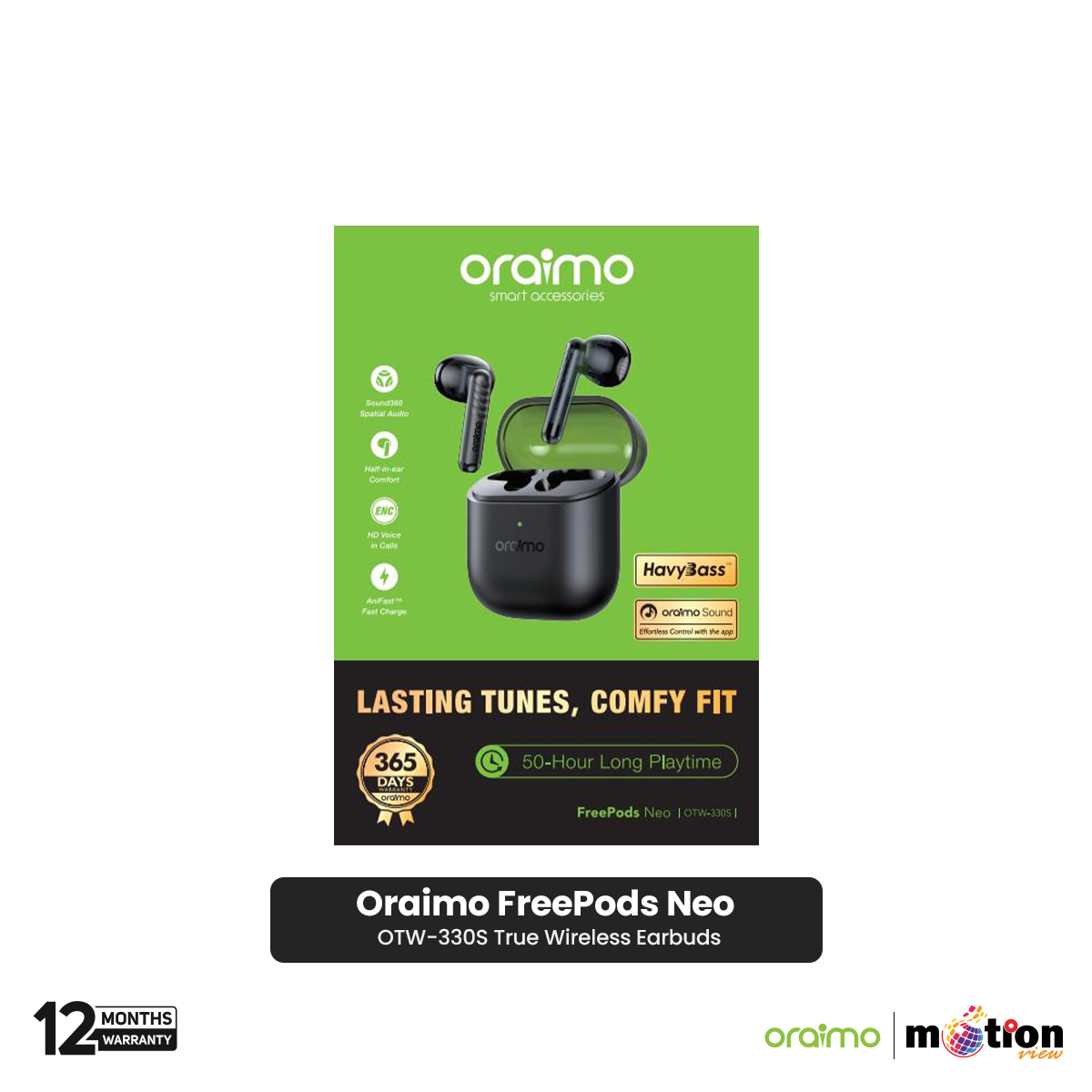 Oraimo FreePods Neo ENC True Wireless Earbuds ( OTW-330S ). 