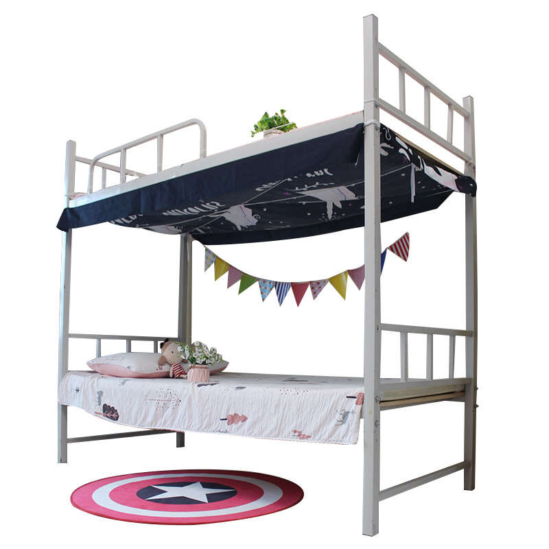 A sheet of bed curtain. The mosquito net in college dormitory is covered with dust-proof cloth and a top cover on bottom to block the light. Yihe. 